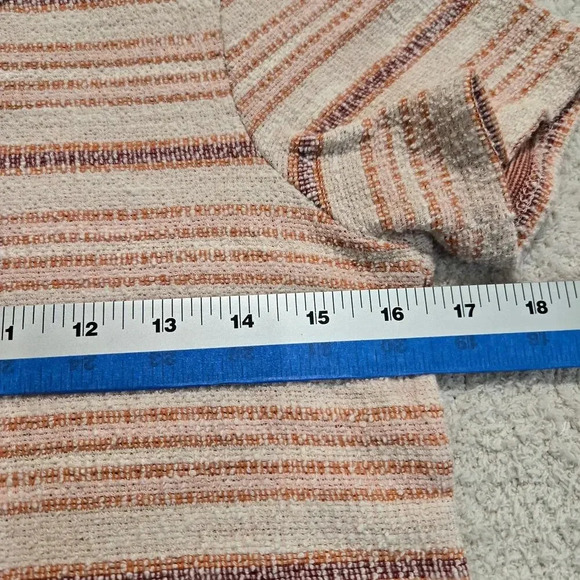 Green Envelope Pink and Peach Striped Top Raw Hem Women's S Boho Baha Drug Rug - Picture 4 of 8